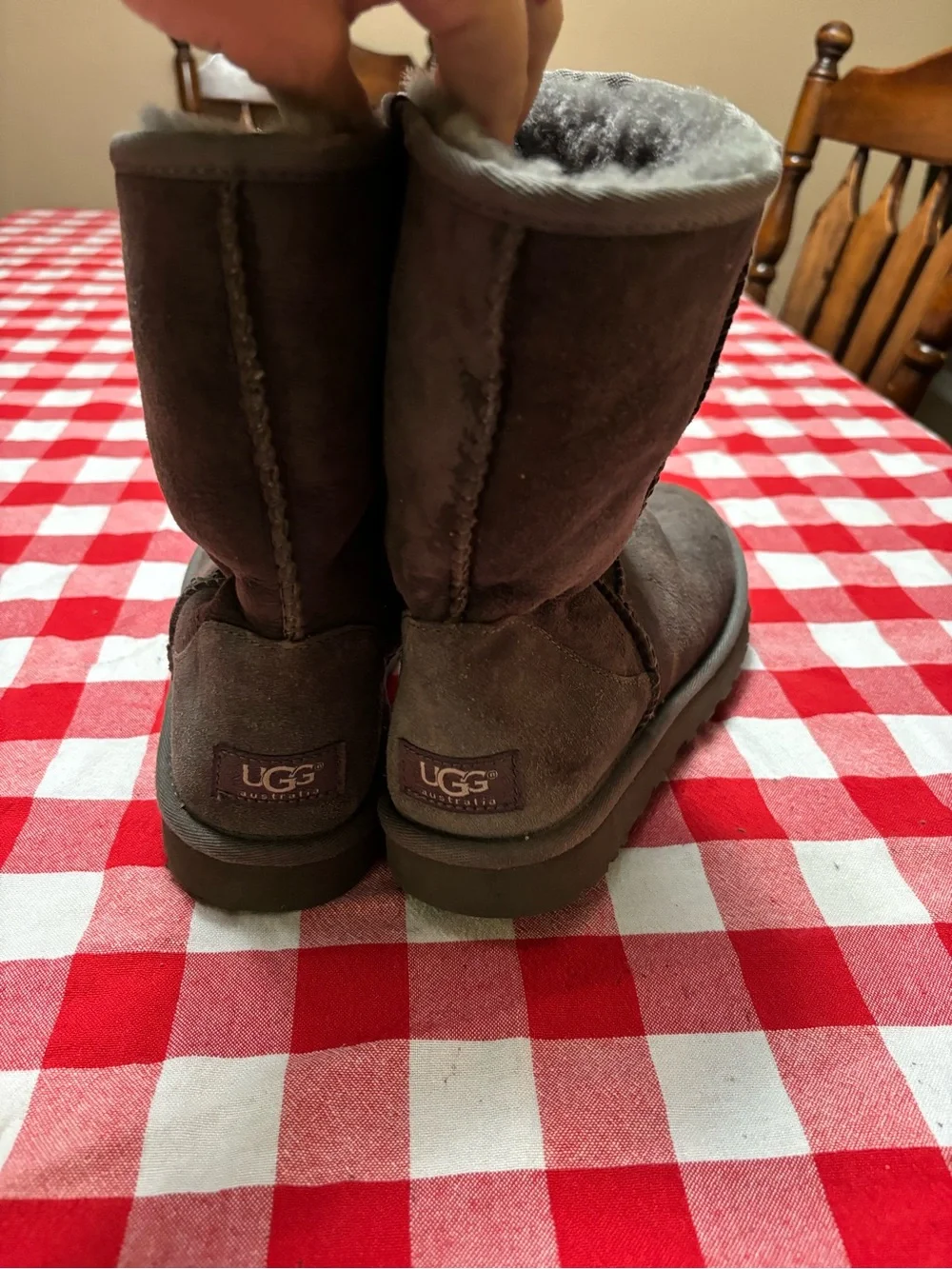 UGG Classic Short Plush-Lined Boots - Gray